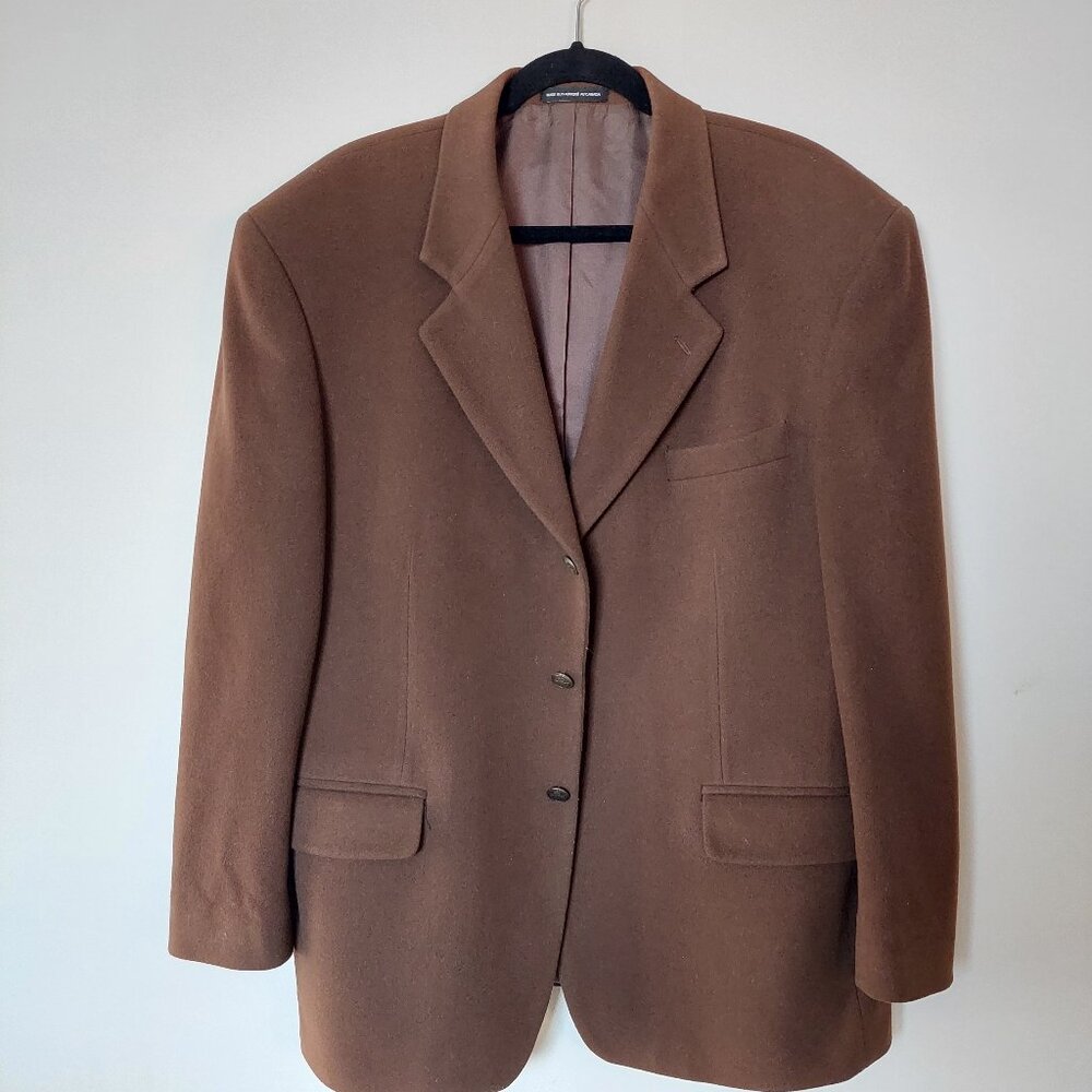 Vintage Boulevard Club Men's 44R Light Coat Wool Cashmere Blend Brown Canada